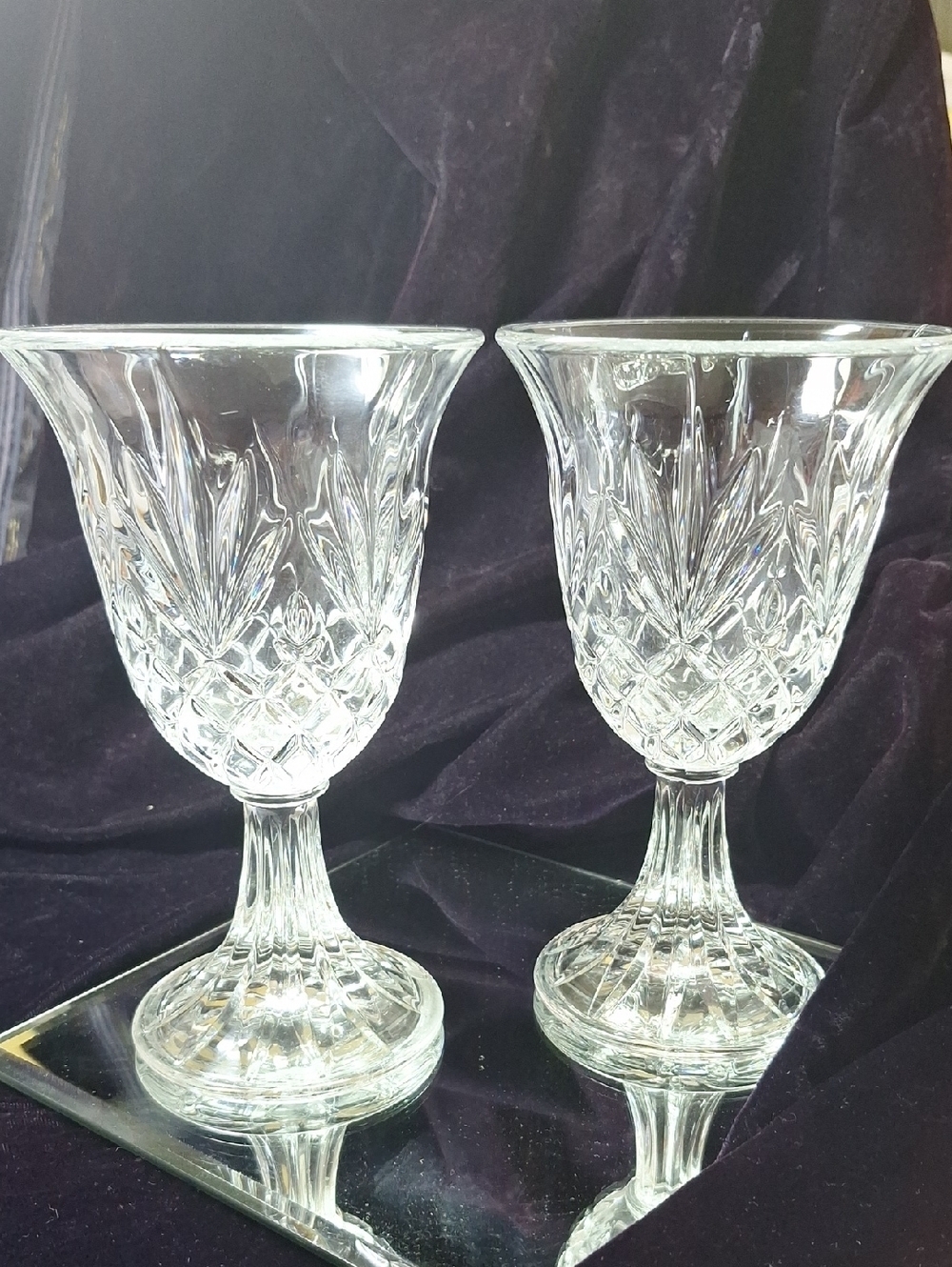 Godinger Clear Cut-Pattern Goblets - Set of 2